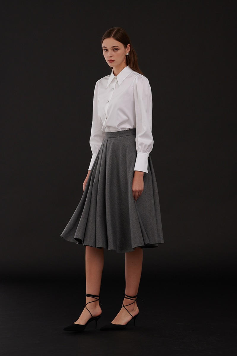 Classic Wool Cashmere Skirt