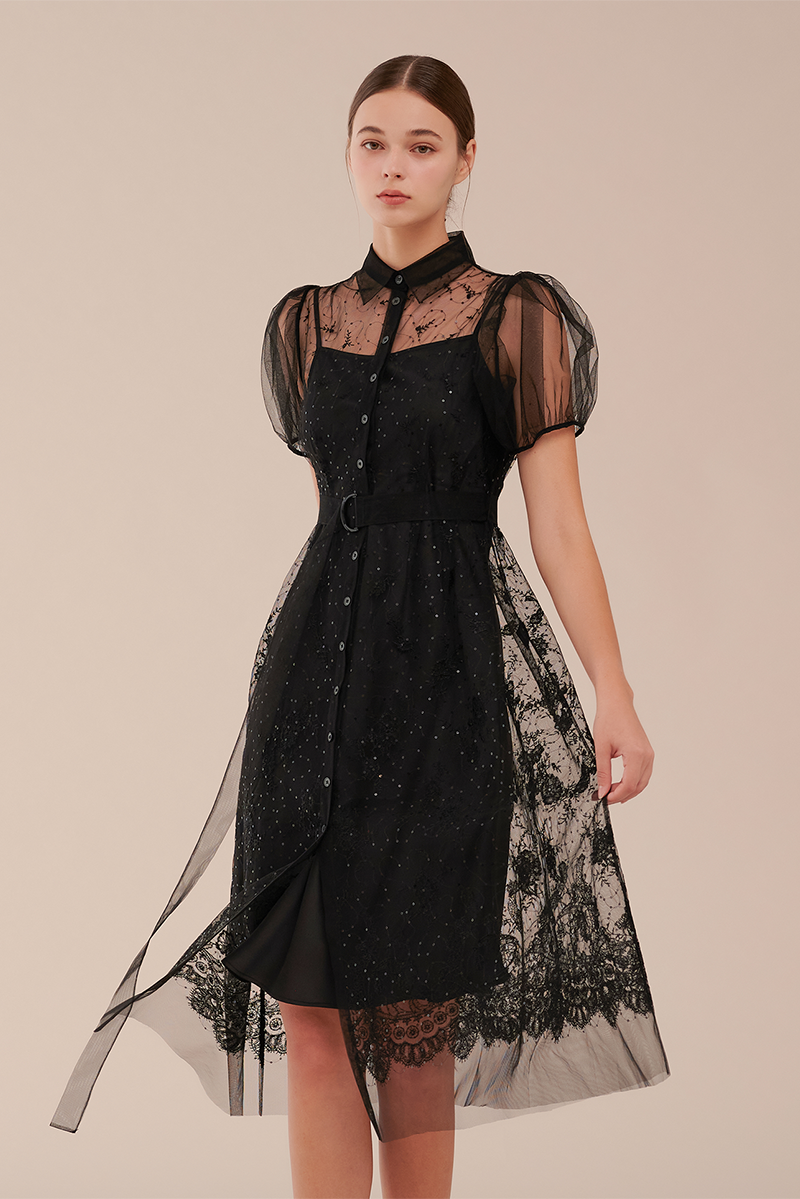 Black Aria Tulle Dress